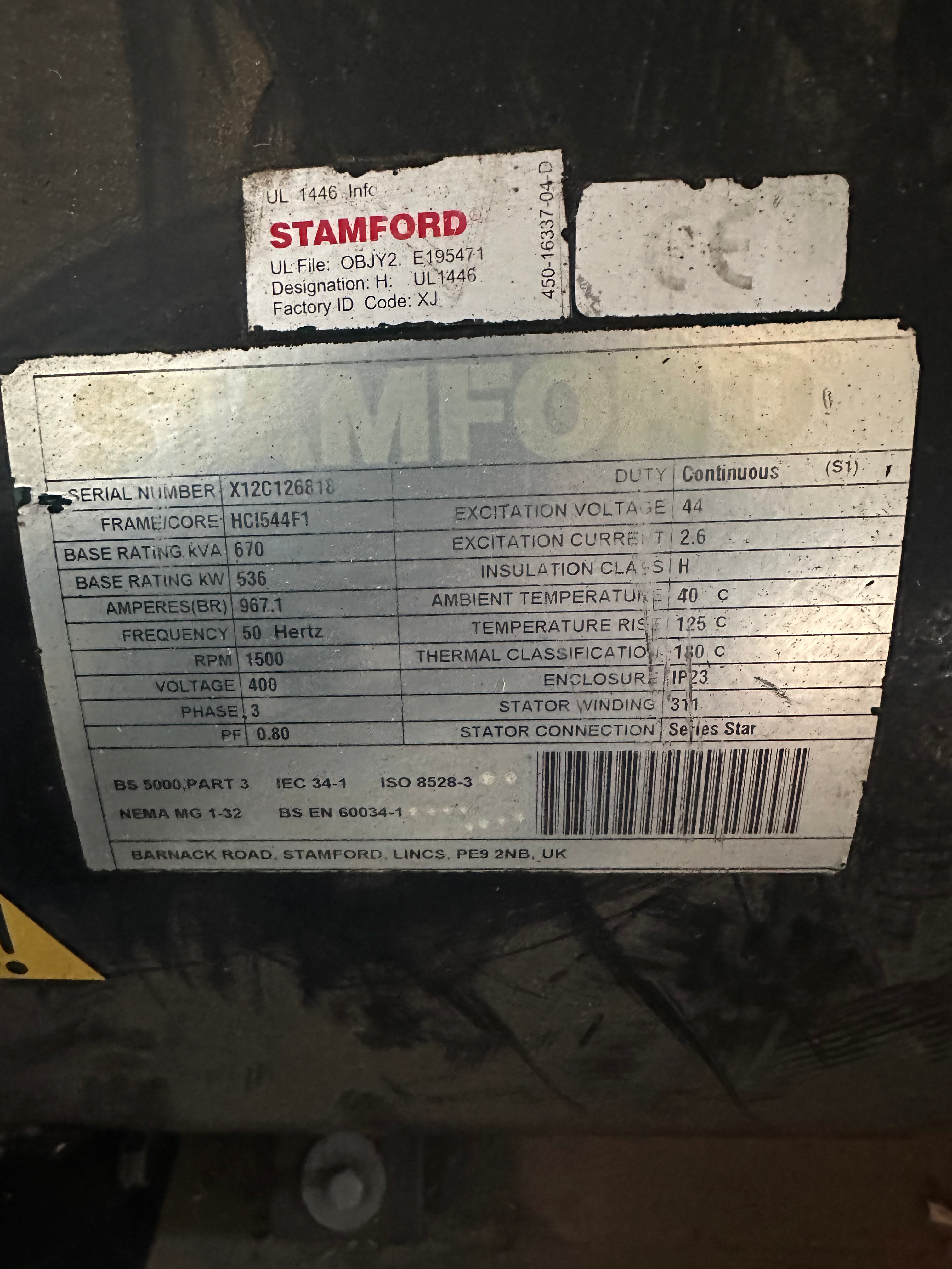 alternatore STAMFORD HCI544F1 usato ottime condizioni